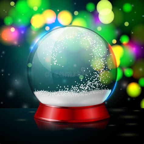 Vector Realistic Christmas Snow Globe Stock Vector Illustration Of