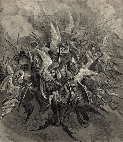 Battle Of The Angels Gustave Dore Graphite On Paper 1870 Rmuseum