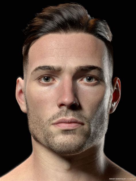 Male Head Concept By Sergecg Portrait 3d Cgsociety Model Face Male Portrait Face Anatomy