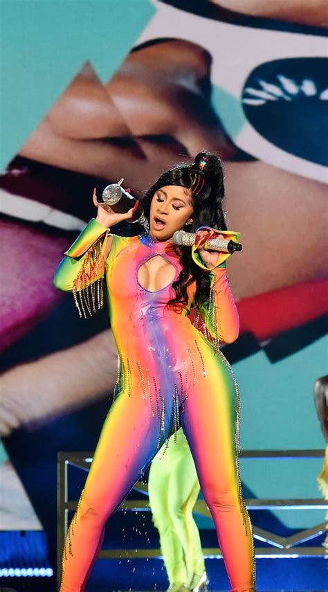Cardi B Gyrates On Stage In Daring Skin Tight Catsuit Daily Star