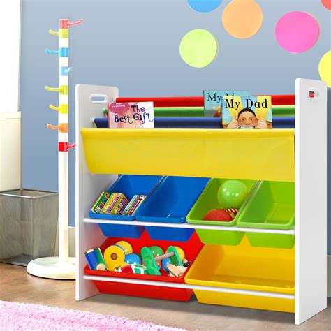 Artiss Kids Bookshelf Toy Storage Box Organizer Bookcase 3 Tiers