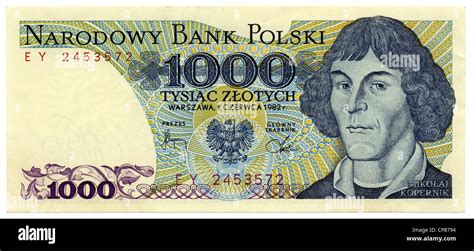 Historische Banknote 1000 Zloty Nikolaus Kopernikus 1982 Polen