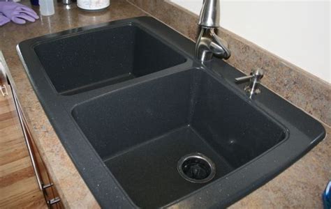 Cleaning a blanco composite granite sink is easy but cautious. Battle of the Black Granite Composite Sink! - Whimsy Gal