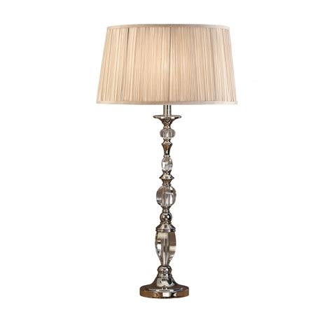 63591 Polina Nickel Large Table Lamp Beige Shade