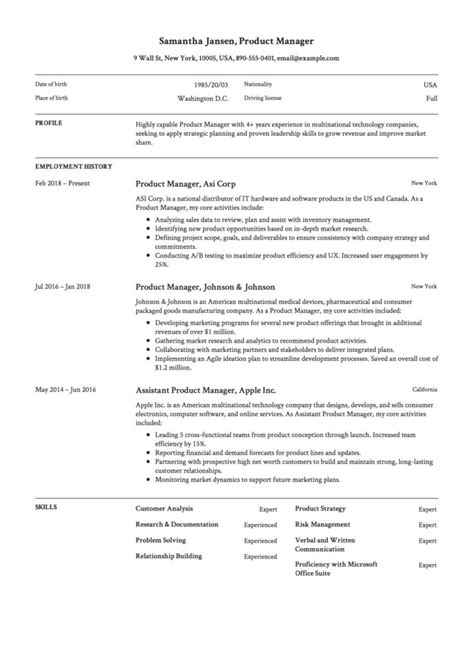 In addition we have written a guideline on how to put together your skills and experience using the most productive format. Product Manager Resume Resume  + 12 Samples  | PDF | 2019