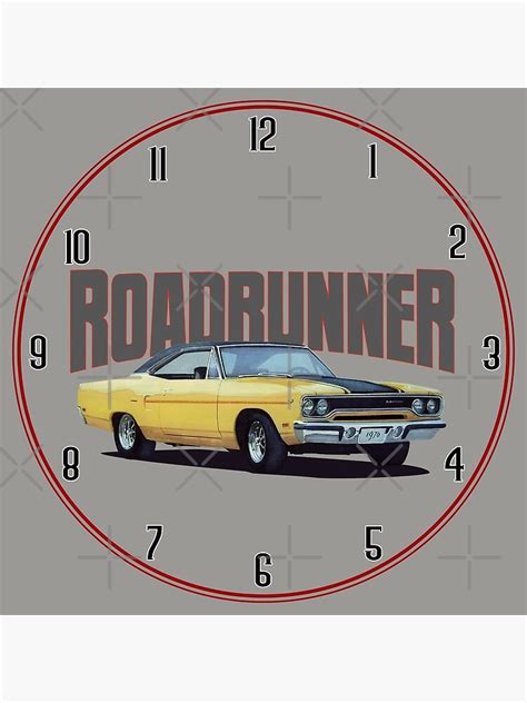 Yellow Roadrunner Clock By Yourauto Redbubble