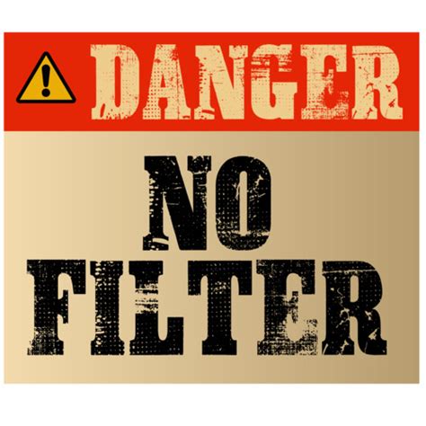 Danger No Filter Funny T Shirt