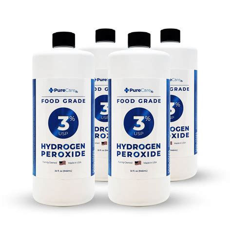 3 Food Grade Hydrogen Peroxide Solution 32 Oz 4 Pack