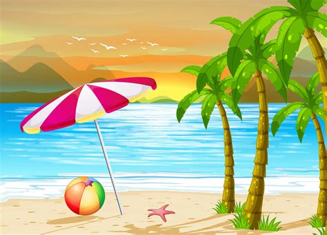 beach vector drawing png