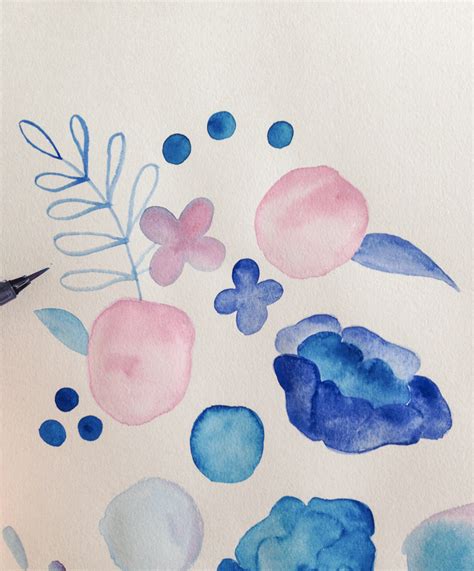 Paint Freehand Watercolour Floral Art Click Through For A Step By Step Detailed Photo Tutorial