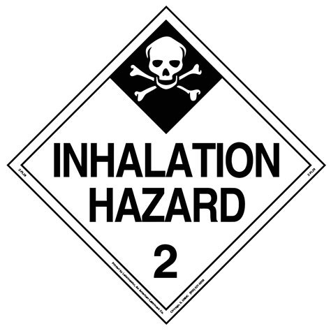 Inhalation Hazard In Label Wd Dot Container Placard Tz