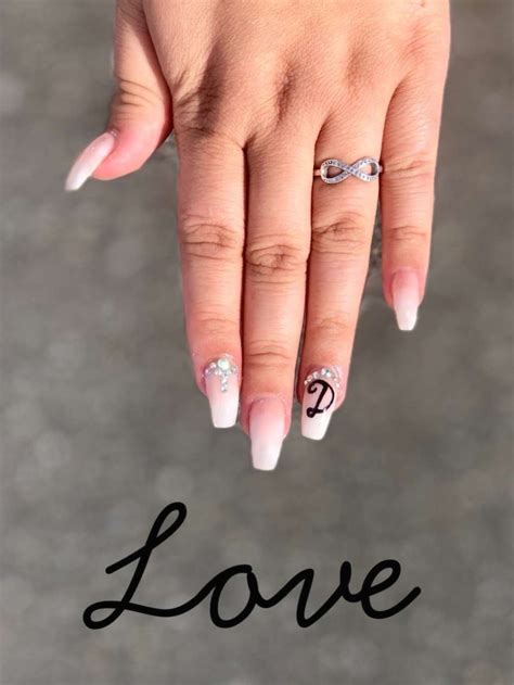 Boyfriend Initials On Nails Cute Acrylic Nails Acrylic Short