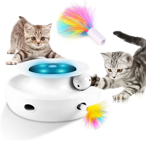 Ouuer Interactive Cat Toy 2 In 1 Electronic Cats Toys Ambush And Ball