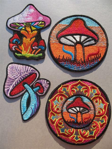 Discover 100+ embroidered patch designs on dribbble. Magic Mushroom Embroidered IRON-ON PATCH Hippie ...