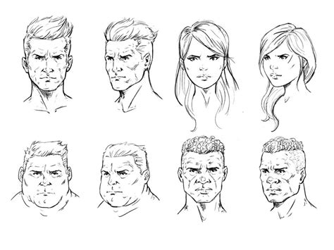 How To Draw A Face Drawing The Male And Female Head Front And 34