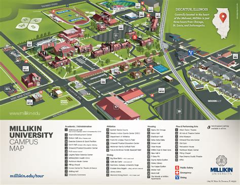 Campus Maps Millikin University Campus Map College Campus Illinois