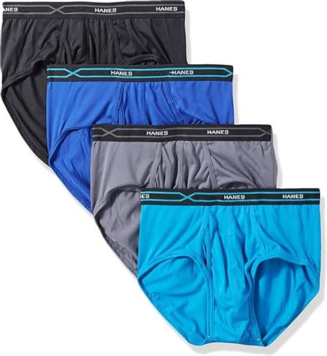 Hanes Men S Pack X Temp Performance Cool Polyester Dyed Briefs Assorted Medium At Amazon Men