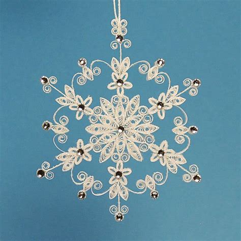 Fancy Quilled Snowflake Ornament Ebay Quilling Designs