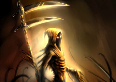 Dark Grim Reaper Horror Skeletons Skull Creepy Eyes Wallpaper