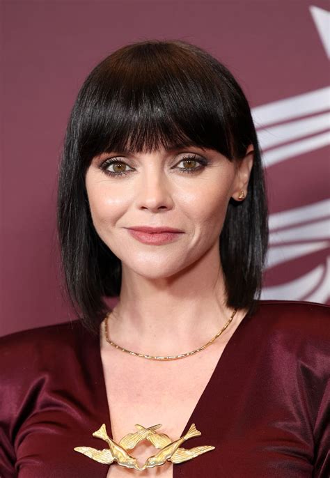 Christina Ricci Paired Her Legendary Bangs With A High Slit Cut Out Gown