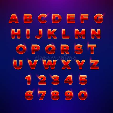 Red Festive Alphabet Glowing Font With Shiny Bright Lights Vector