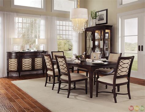 Signature design by ashley tripton dining room chair, linen. Intrigue Transitional Contemporary Dark Wood Formal Dining ...