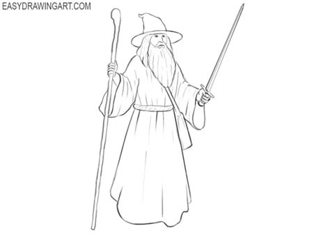 How To Draw A Wizard Easy Drawing Art