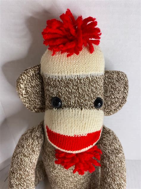 Vintage Sock Monkey With Tags Large Sock Monkey 18 Inch With Etsy