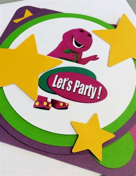 Barney Inspired Birthday Invitation Barney And Friends Barney