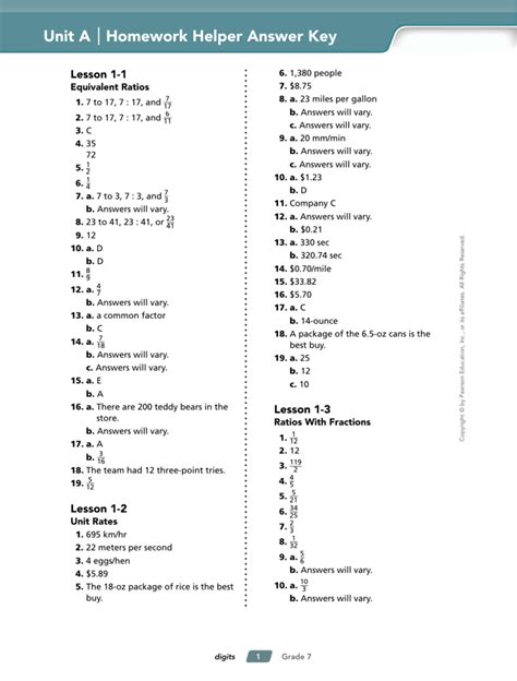 Classroom test reports savvas realize ™ quick reference guide to print either the test or answer key. Unit A Homework Helper Answer Key