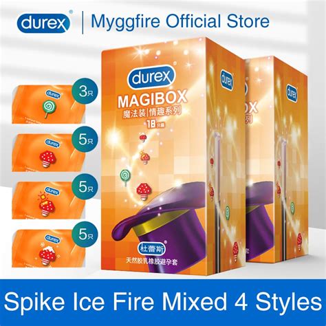 Durex Magic Spike Condoms Mixed Style Ice Fire Big Dotted Large Particle Thread Natural Rubber
