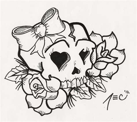 Girly Skull Tattoo By Theadrock On Deviantart