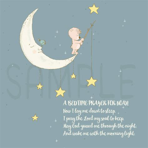 Personalised Baby Bedtime Prayer Print On Canvas By Hopsack And Olive