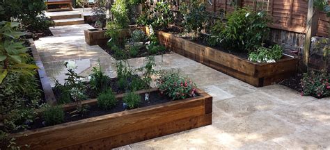 Travertine Paving Patio Modern Garden Design Landscaping Earlsfield