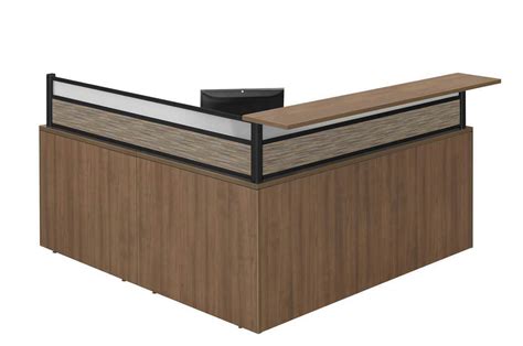 Modern L Shaped Reception Desk With Transaction Counter Pl Laminate