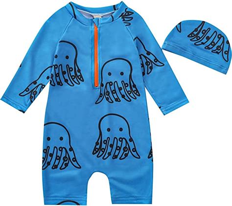 Baby Boy Swimming Costume With Caps 1 6 Years Boys Swim Sets Swimsuit