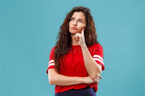 Young Serious Thoughtful Business Woman Doubt Concept Stock Image