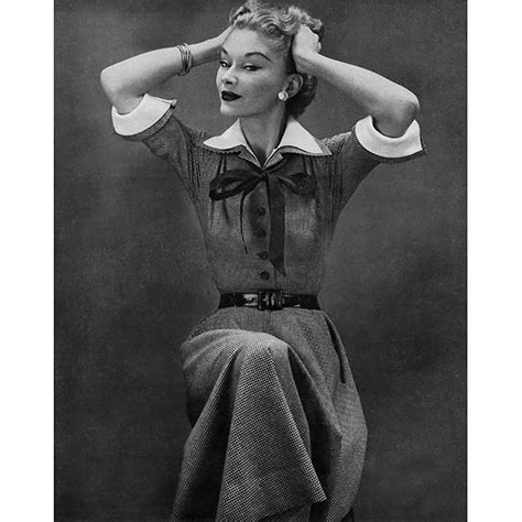 Mollie Parnis Vintage Dress 1951 Documented Hapers Bazaar Black White