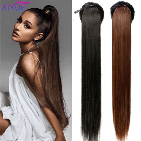 Xiyue 85cm Super Long Straight Clip Tail Wig Ponytail Wig And Synthetic