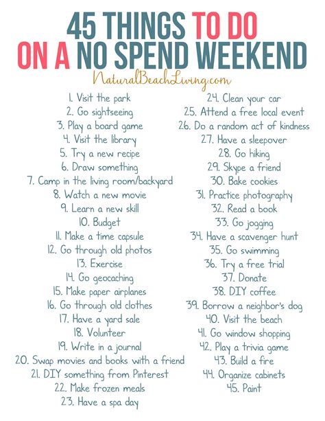 50 no spend weekend activities that everyone loves natural beach living what to do when