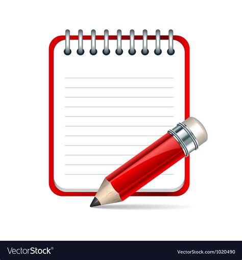 Pencil And Notepad Icon Royalty Free Vector Image