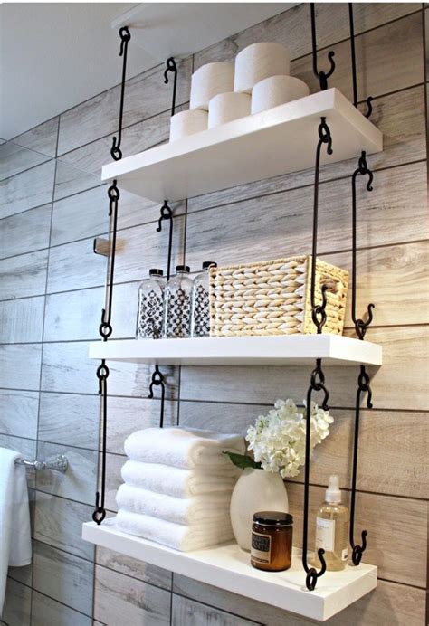 Linen closet with storage shelves. 31 Best Rustic Bathroom Design and Decor Ideas for 2017