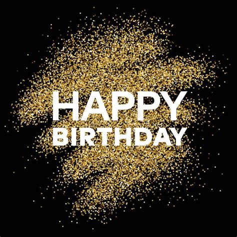 Gold Glitter Background With Happy Birthday Inscription Stock Vector