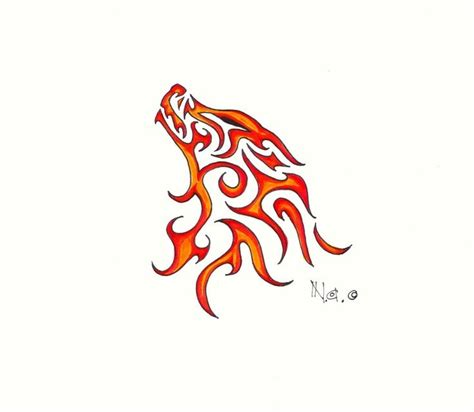 Nowadays, tribal tattoos don't send the best message. Fire wolf tribal tattoo | INK | Pinterest | Wolves, The o ...
