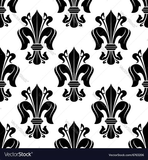 Black And White Victorian Floral Pattern Vector Image