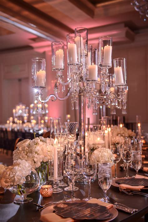 Glam Crystal Candelabra Wedding Centerpiece Designed By Edge Crystal