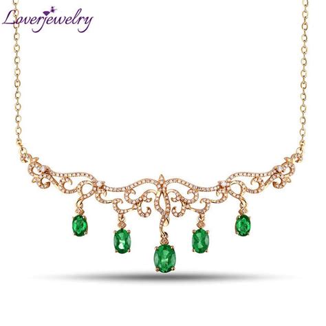 Loverjewelry Hot Luxury Design Solid 18kt Yellow Gold Natural Green