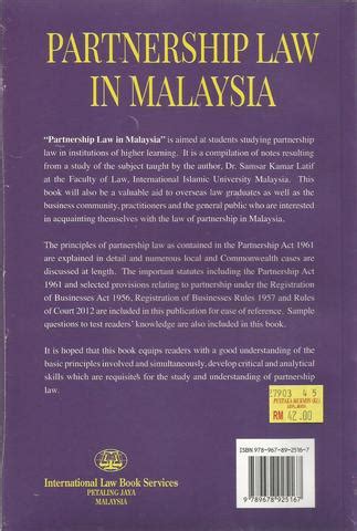 .law 346 relationship between partners inter se  determined by their partnership agreement. Partnership Law in Malaysia - Pustaka Mukmin KL - Malaysia ...