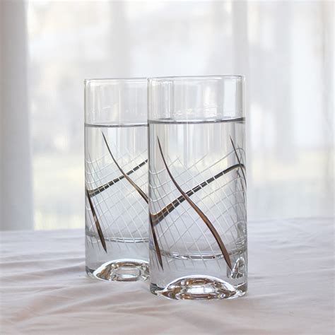 Kitchen And Dining Glazze Crystal Set Of 6 Handcrafted Highball Glasses