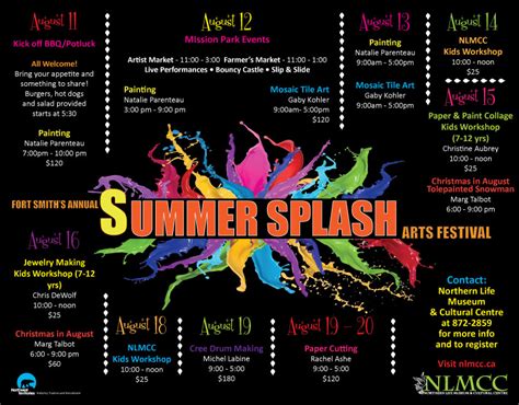 Summer Splash Arts Festival August 11 20 Northern Life Museum